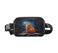 Waist Pack Bag Cat Watching Starry Sky Outdoor Fanny Pack Crossbody Bum Bags