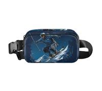 Waist Pack Bag Character Skiing in The Mountain Outdoor Fanny Pack Crossbody Bum Bags
