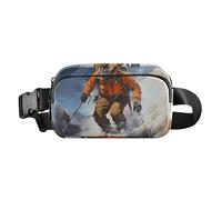 Waist Pack Bag Character Skiing in The Snow Mountain Outdoor Fanny Pack Crossbody Bum Bags