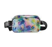Waist Pack Bag Colorful Peacock Feather Outdoor Fanny Pack Crossbody Bum Bags