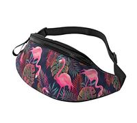 Waist Pack Bag Dark Tropical Plants Flamingo, Waistpacks Premium Waistpack Elegant Fanny Pack for Outdoors Workout Gym