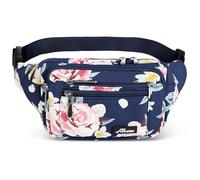 Waist Pack Bag Fanny Pack for Men&Women Hip Bum Bag with Adjustable Strap for Outdoors Workout Traveling Casual Running Hiking Cycling, New Blue Flowers, 23.6 to 45.3 inches, Fashion