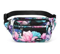 Waist Pack Bag Fanny Pack for Men&Women Hip Bum Bag with Adjustable Strap for Outdoors Workout Traveling Casual Running Hiking Cycling, New Black Flowers-1, One Size, Fashion