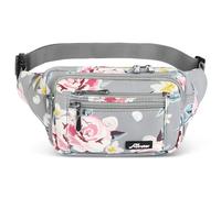 Waist Pack Bag Fanny Pack for Men&Women Hip Bum Bag with Adjustable Strap for Outdoors Workout Traveling Casual Running Hiking Cycling, New Grey Flowers, One Size, Fashion