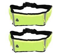 Waist Pack Bag Fanny Pack Waist Bag Belt Bag Ultrathin Breathable with Elastic Belt Separate Pockets for Running Hiking Travel Workout Outdoors Sports Non Woven Fabric Nylon 2 Pcs (Fruit Green)
