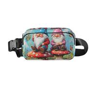 Waist Pack Bag Gnomes Sitting on Mushroom Outdoor Fanny Pack Crossbody Bum Bags