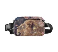 Waist Pack Bag Leo and Pink Flowers Outdoor Fanny Pack Crossbody Bum Bags