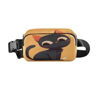 Waist Pack Bag Little Shy Black Cat Outdoor Fanny Pack Crossbody Bum Bags