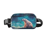 Waist Pack Bag Polar Bear and Polar Lights Outdoor Fanny Pack Crossbody Bum Bags