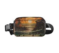 Waist Pack Bag Rabbits at The Seaside in Sunset Outdoor Fanny Pack Crossbody Bum Bags