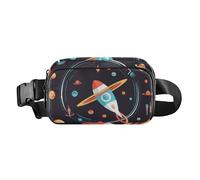 Waist Pack Bag Rocket and Planets in The Firmament Outdoor Fanny Pack Crossbody Bum Bags