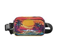 Waist Pack Bag Seaside Landscape in Sunset Outdoor Fanny Pack Crossbody Bum Bags