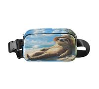 Waist Pack Bag Sloth Lying Seaside Under Blue Sky Outdoor Fanny Pack Crossbody Bum Bags
