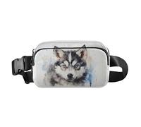 Waist Pack Bag Watercolor Husky Dog Outdoor Fanny Pack Crossbody Bum Bags