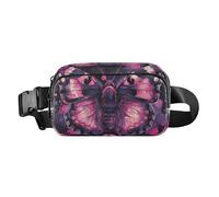 Waist Pack Bag Watercolor Purple Butterfly Outdoor Fanny Pack Crossbody Bum Bags
