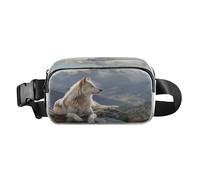 Waist Pack Bag Wolf Lying on Mountain Top Outdoor Fanny Pack Crossbody Bum Bags