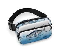 Waist Pack Bluefin Tuna Thunnus Printed Butt Pack Fanny Pack Hip Bum Bag for Workout Traveling Casual Running Hiking Cycling, Bluefin Tuna Thunnus, 7.9 X 5.1 in