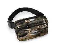 Waist Pack Camouflage Deer Printed Butt Pack Fanny Pack Hip Bum Bag for Workout Traveling Casual Running Hiking Cycling, Camouflage Deer, 7.9 X 5.1 in