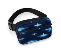 Waist Pack Cartoon Blue Star Printed Butt Pack Fanny Pack Hip Bum Bag for Workout Traveling Casual Running Hiking Cycling, Cartoon Blue Star, 7.9 X 5.1 in