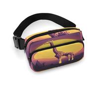 Waist Pack Cartoon Giraffe Printed Butt Pack Fanny Pack for Men Women Workout Traveling Casual Running Hiking Cycling Hip Bum Bag with Adjustable Strap for Outdoors, Cartoon Giraffe, 7.9 X 5.1 in