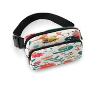 Waist Pack Cartoon Small Insect Printed Butt Pack Fanny Pack for Men Women Workout Traveling Casual Running Hiking Cycling Hip Bum Bag with Adjustable Strap for Outdoors, Cartoon Small Insect, 7.9 X