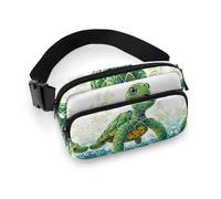 Waist Pack Cartoon Turtle Pattern Printed Butt Pack Fanny Pack Hip Bum Bag for Workout Traveling Casual Running Hiking Cycling, Cartoon Turtle Pattern, 7.9 X 5.1 in