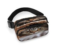 Waist Pack Cat Under Blanket Printed Butt Pack Fanny Pack Hip Bum Bag for Workout Traveling Casual Running Hiking Cycling, Cat Under Blanket, 7.9 X 5.1 in