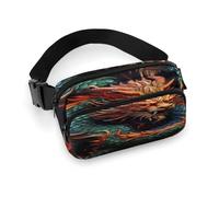Waist Pack Chinese Dragon Printed Butt Pack Fanny Pack Hip Bum Bag for Workout Traveling Casual Running Hiking Cycling, Chinese Dragon, 7.9 X 5.1 in
