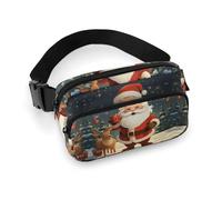 Waist Pack Christmas Santa Claus Printed Butt Pack Fanny Pack Hip Bum Bag for Workout Traveling Casual Running Hiking Cycling, Christmas Santa Claus, 7.9 X 5.1 in