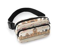 Waist Pack Clouds And Birds Printed Butt Pack Fanny Pack for Men Women Workout Traveling Casual Running Hiking Cycling Hip Bum Bag with Adjustable Strap for Outdoors, Clouds And Birds, 7.9 X 5.1 in