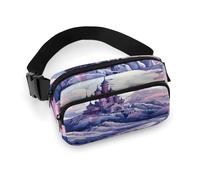 Waist Pack Clouds over The Castle Printed Butt Pack Fanny Pack Hip Bum Bag for Workout Traveling Casual Running Hiking Cycling, Clouds over The Castle, 7.9 X 5.1 in
