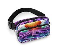 Waist Pack Colorful Octopus Printed Butt Pack Fanny Pack Hip Bum Bag for Workout Traveling Casual Running Hiking Cycling, Colorful Octopus, 7.9 X 5.1 in