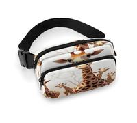 Waist Pack Cute Cartoon Funny Giraffes Printed Butt Pack Fanny Pack Hip Bum Bag for Workout Traveling Casual Running Hiking Cycling, Cute Cartoon Funny Giraffes, 7.9 X 5.1 in