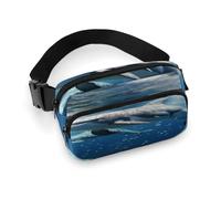 Waist Pack Cute Dolphins Printed Butt Pack Fanny Pack Hip Bum Bag for Workout Traveling Casual Running Hiking Cycling, Cute Dolphins, 7.9 X 5.1 in