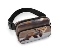 Waist Pack Cute Fox Printed Butt Pack Fanny Pack Hip Bum Bag for Workout Traveling Casual Running Hiking Cycling, Cute Fox, 7.9 X 5.1 in