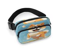 Waist Pack Cute Shiba Inu Printed Butt Pack Fanny Pack Hip Bum Bag for Workout Traveling Casual Running Hiking Cycling, Cute Shiba Inu, 7.9 X 5.1 in