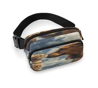 Waist Pack Dog And Cat Face to Face Printed Butt Pack Fanny Pack Hip Bum Bag for Workout Traveling Casual Running Hiking Cycling, Dog And Cat Face to Face, 7.9 X 5.1 in