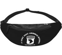 Waist Pack Foldable Bum Bag Army 101St Division Veteran with Headphone Hole Bumbags for Work Gym Climbing 14X35Cm