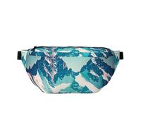 Waist Pack For Men And Women With Adjustable Shoulder Strap Large Hiking Waist Pack For Running, Cycling, Snow On Top Of A Mountain Patterns, Black, One Size