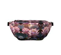 Waist Pack for Men and Women with Adjustable Shoulder Strap Large Hiking Waist Pack for Running, Cycling, The Lotus in Full Bloom Patterns
