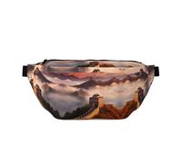 Waist Pack for Men and Women with Adjustable Shoulder Strap Large Hiking Waist Pack for Running, Cycling, The Great Wall Patterns