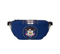 Waist Pack for Men and Women with Adjustable Shoulder Strap Large Hiking Waist Pack for Running, Cycling, Utah Flag Patterns