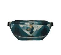 Waist Pack for Men and Women with Adjustable Shoulder Strap Large Hiking Waist Pack for Running, Cycling, Mysterious Valley Patterns