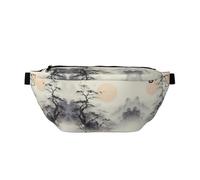 Waist Pack for Men and Women with Adjustable Shoulder Strap Large Hiking Waist Pack for Running, Cycling, Where to See The Moon Patterns