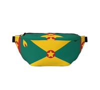 Waist Pack For Men And Women With Adjustable Shoulder Strap Large Hiking Waist Pack For Running, Cycling, Flag Of Grenada Patterns, Black, One Size