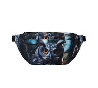 Waist Pack for Men and Women with Adjustable Shoulder Strap Large Hiking Waist Pack for Running, Cycling, Owl's Eyes Patterns