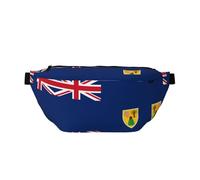 Waist Pack for Men and Women with Adjustable Shoulder Strap Large Hiking Waist Pack for Running, Cycling, Flag of The Turks and Caicos Islands Patterns