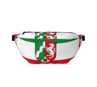 Waist Pack For Men And Women With Adjustable Shoulder Strap Large Hiking Waist Pack For Running, Cycling, Flag Of North Rhine-Westphalia Patterns, Black, One Size