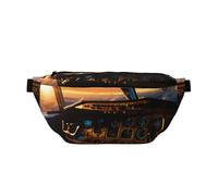 Waist Pack For Men And Women With Adjustable Shoulder Strap Large Hiking Waist Pack For Running, Cycling, Airplane Cockpit Patterns, Black, One Size