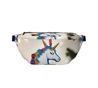 Waist Pack For Men And Women With Adjustable Shoulder Strap Large Hiking Waist Pack For Running, Cycling, Unicorn Head Sculpture Patterns, Black, One Size